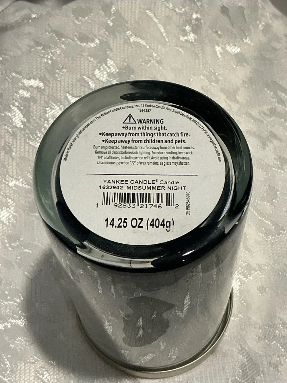 Yankee Candle Midsummer's Night Jar Candle - Black with Silver Lid